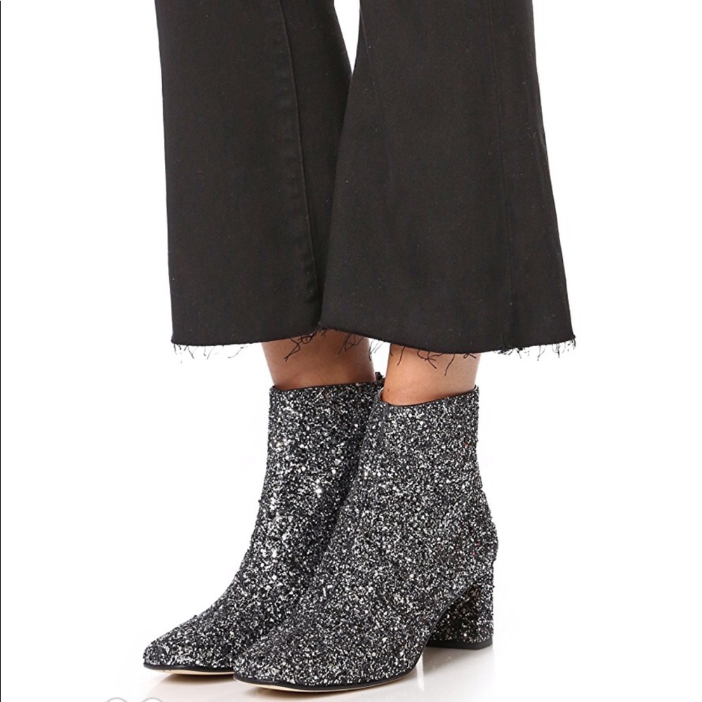 Kate Spade Silver Glitter Ankle Boots